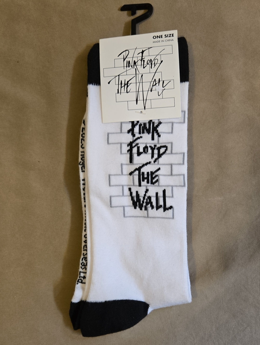 Pink Floyd Black & White Brick Graphic Crew Socks